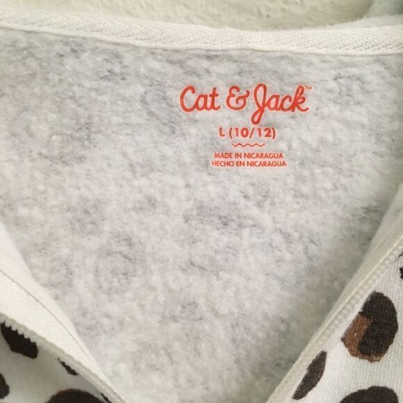 Cat & Jack leopard print hoodie L - Picture 5 of 6